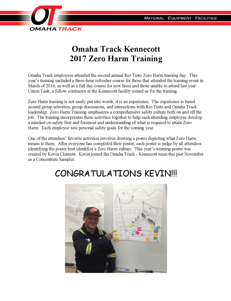 2017 Zero Harm Winning Poster WriteUp for Newsletter Omaha Track
