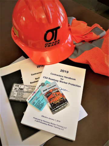 Omaha Track Safety clothes and paperwork